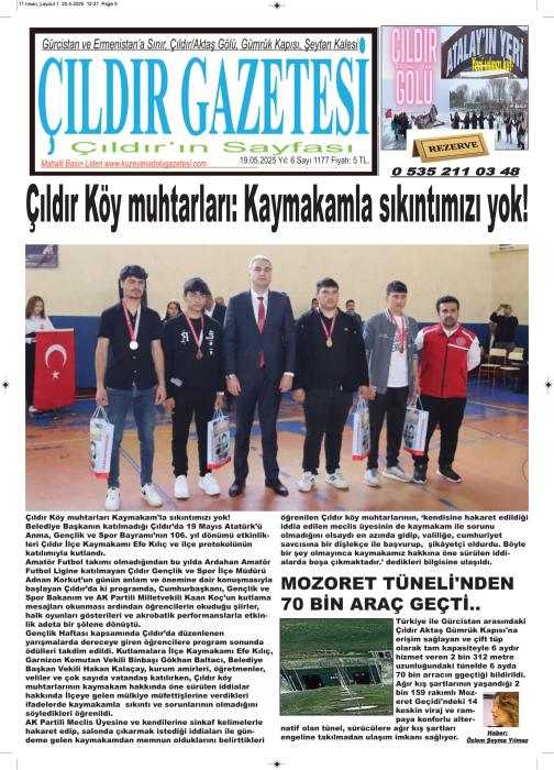 BÖLGENİN İLK E-GAZETELERİ KUZEY DOĞU ANADOLU, SON VİLAYET, POSOF, HANAK/DAMAL, ÇILDIR, İSTANBUL, GÖLE, HOÇVAN GAZETELERİ 19.05.2025